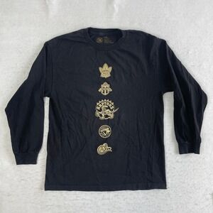 OVO Toronto Raptors Drake Night Long Sleeve Shirt Large Black Gold Sports Teams